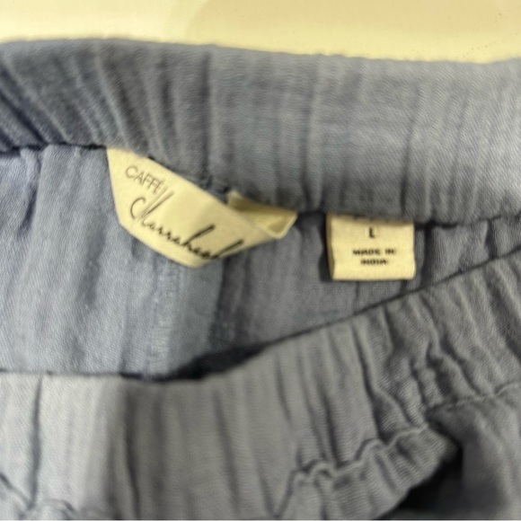 Caffe Marrakesh Blue cotton pants size L - Picture 2 of 3